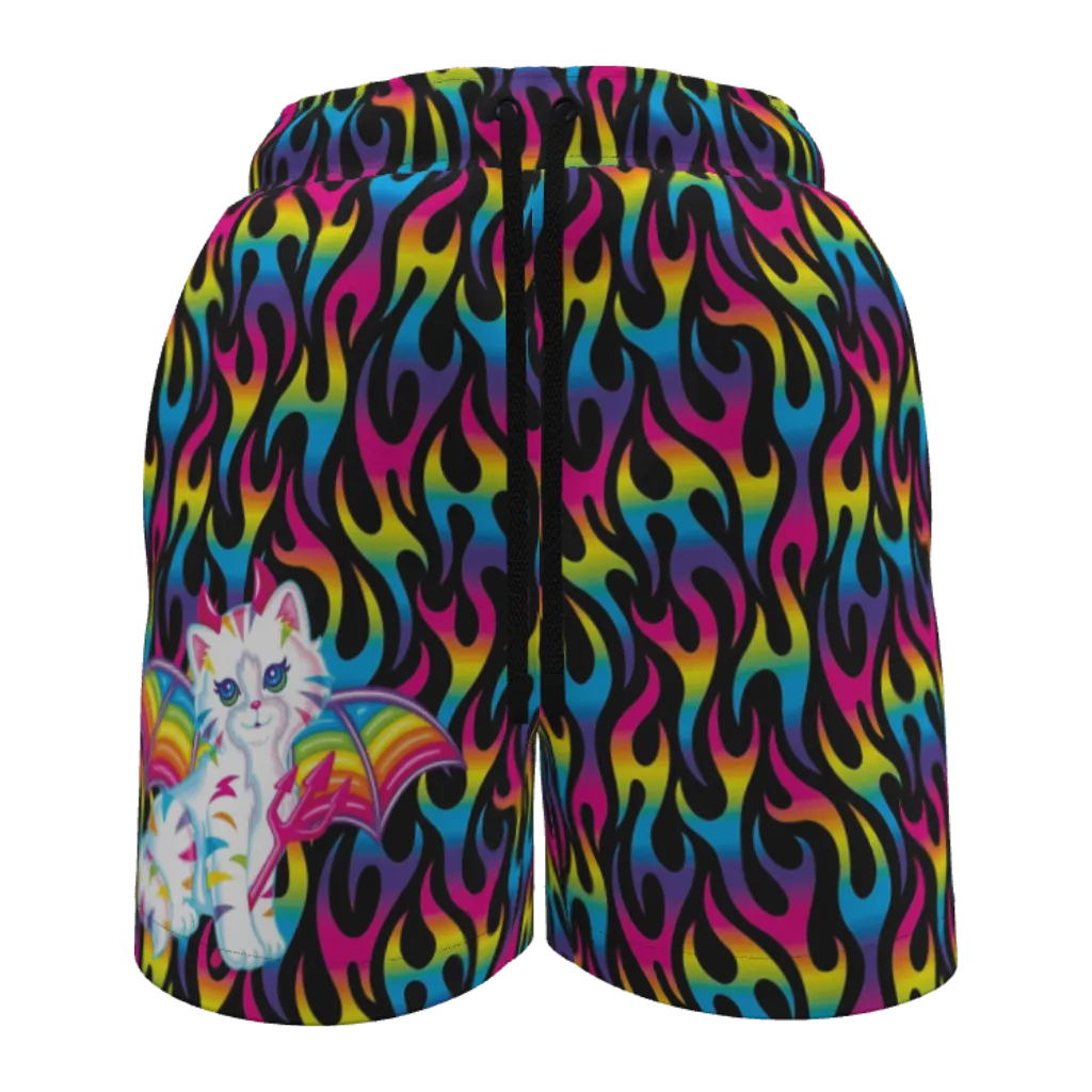 Lisa Freak Black Angel Kitty Devil Women's Shorts - Image 3